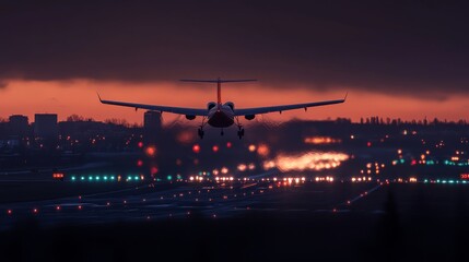 A large plane taking off from an airport.