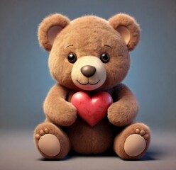 Obraz premium Valentines love heart with Teddy day