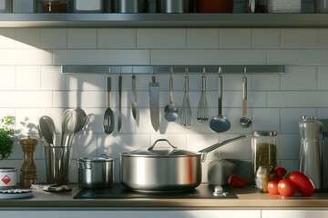 Cooking in style aofthanit kitchenware showcase modern kitchen product display bright environment close-up focus culinary essentials