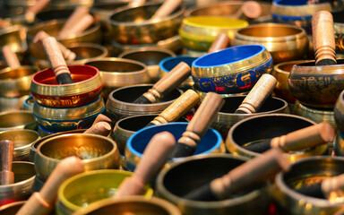 traditional and colorful Tibetan bells