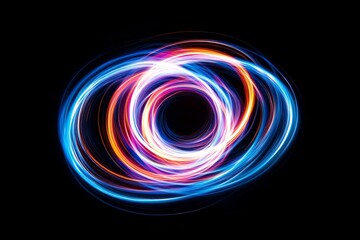 Swirl of neon on black background.