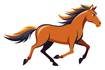 Running Horse | isolated vector illustration on white background 