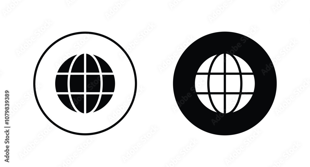 Wall mural globe icon set. web icon page symbol vector