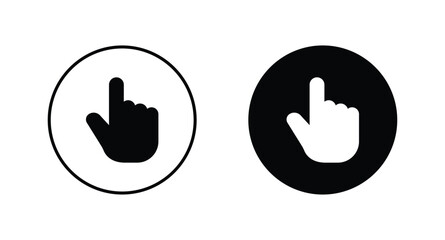 pointing hand clicks icon. Hand cursor click icon