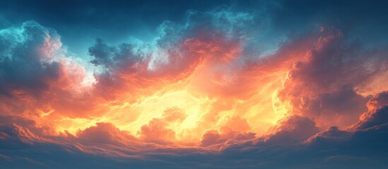 Obraz premium Fiery Sunset Clouds
