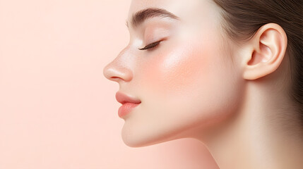 Fototapeta premium Elegant High-Fashion Beauty Portraits with Radiant Skin, Glamorous Makeup, and Luxurious Skincare Glow.