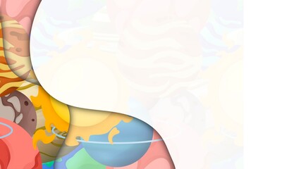 planets background design. presentation and power point design concept with typography space area. solar system, space, astronomy, and education themes