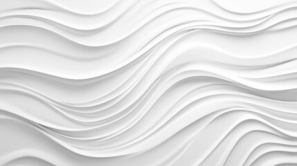 Fototapeta premium Abstract white wave pattern creating a textured, modern design.
