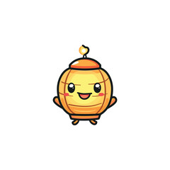 Cute lantern logo icon design template flat vector