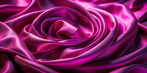 Obraz premium Abstract Draped Magenta Satin Fabric with Smooth, Sleek, and Luxurious Texture