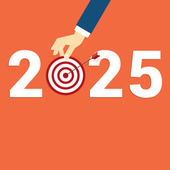 Goal, arrow hitting the target, shooting at goal, Success, 2025	