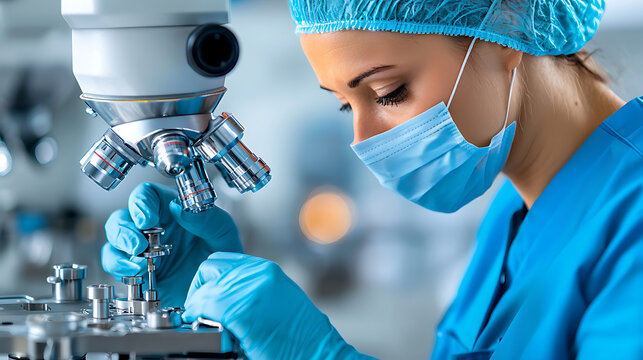 Skilled technician repairs precision instruments using advanced techniques in a laboratory environment