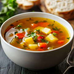 vegetable soup with meatballs