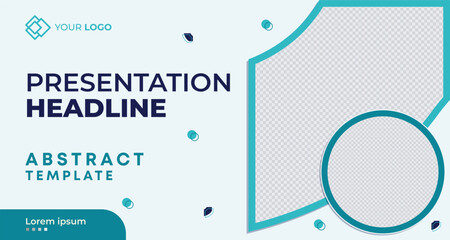 Creative Business Presentation Slides Template. Modern Company Profile Brochure Cover Design. Geometric Annual Report, Conference Event Invitation Template, for Flyer, Website Slider, Landing Page