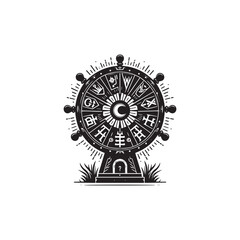 Fortune Wheel silhouette vector design art illustration.