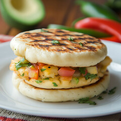 burger with cheese and vegetables