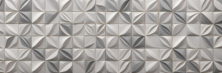 Fototapeta premium A wall with a pattern of squares and triangles