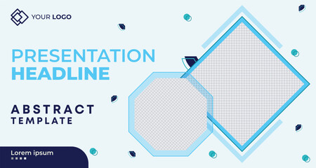 Creative Business Presentation Slides Template. Modern Company Profile Brochure Cover Design. Geometric Annual Report, Conference Event Invitation Template, for Flyer, Website Slider, Landing Page