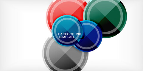 Obraz premium Abstract background - multicolored circles, trendy minimal geometric design, vector illustration