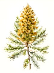 Fototapeta premium Larch Watercolor Flower Nature Art