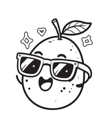 coloring design mango wearing glasses