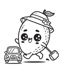 Mango travel walk coloring page education