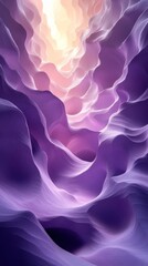 Obraz premium Abstract purple landscape with flowing shapes and light.