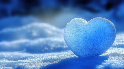 Fototapeta premium Frozen heart symbolizing affection in a snowy landscape minimalist viewpoint nature photography