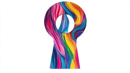 Colorful Flowing Data Icon on White Background