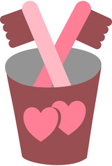 Minimalist Pink Couple Toothbrush Illustration