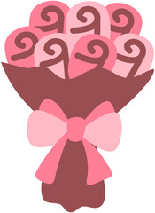 Pink minimalist rose bouquet illustration