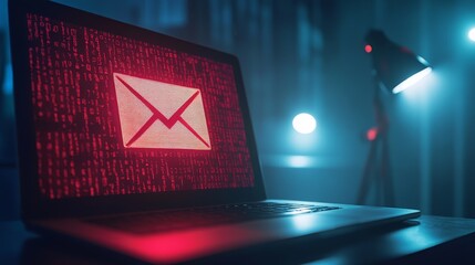 Email Warning Message on Laptop Screen