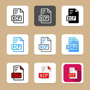 Set xcf icon format. symbol document file type, file format and archive