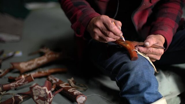 oriental, handicraft, handmade, art, mongolia, deer, antler painting, asia, close up