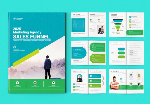 Marketing Agency Sales Funnel Brochure Layout