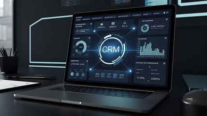 businessman pressing virtual button CRM, customer relationship management, programming interface. cloud computing concept, cloud technology, Saas, Paas, Iaas. AWS Services
