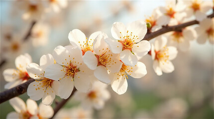 Obraz premium the shy flowers of a tree branch