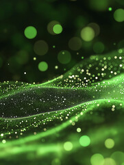 green waves sparkle .abstract background