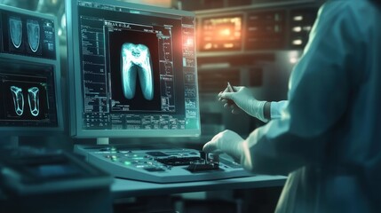 Doctor examining X-ray