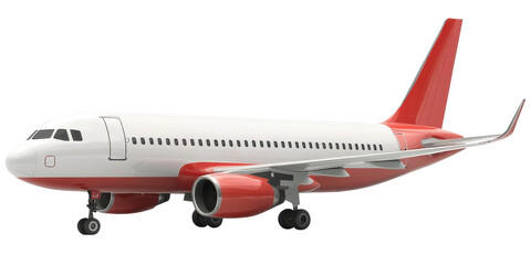 Obraz premium Orange Airplane Isolated on White Background. 