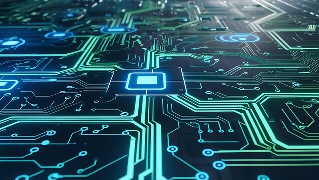 Computer Network and internet communication concept. abstract futuristic circute illustration