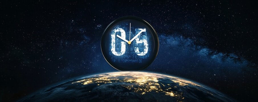 Rapidly Counting Down Global Warming Clock Projected on Earth s Surface - Powered by Adobe