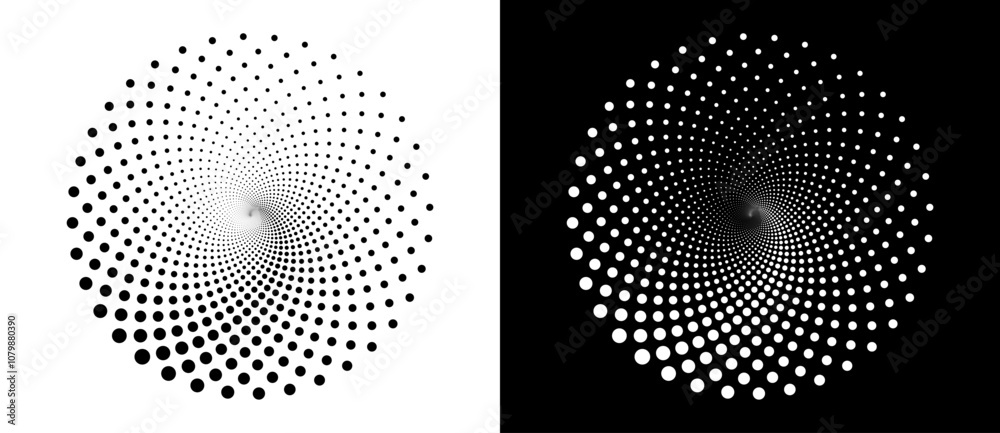 Wall mural modern abstract background. halftone dots in circle form. round logo. vector dotted frame. design el
