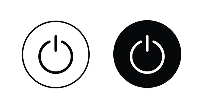 power buton icon set vector. Power Switch Icon