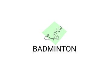 Badminton sport vector line icon. sport pictogram, vector illustration.