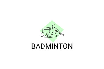 Badminton sport vector line icon. sport pictogram, vector illustration.