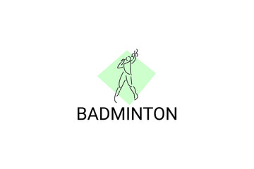 Badminton sport vector line icon. sport pictogram, vector illustration.