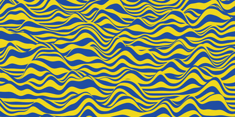 Wavy bold curved lines and squiggles ornament. brush strokes vector seamless pattern. colorful wallpaper.	