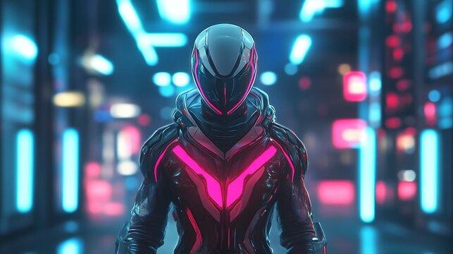 An animated character logo design for a gaming company, with dynamic, futuristic visuals and bold, high-energy colors that resonate with gaming culture.