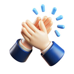  two Hands giving a High Five 3d business cartoon style illustration